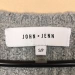 John + Jenn  Women’s Chunky Knit Lace-Up Sides Gray Split Neck Comfy Sweater Photo 7