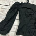 BCBGMAXAZRIA  Women's Black Lace Corset Top L Sweetheart Neck Blouse Photo 4