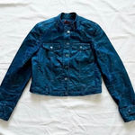 Aventures des Toiles Distressed Blue Denim Jacket Womens 38 Medium Photo 0