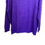 Polo Ralph Lauren Sweater Women's Sz M Purple Cable Knit Pullover Crew Neck Wool Size M Photo 2