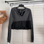 Free People Sweet Jane grey Cropped Pullover Top β Indie Romantic xs Photo 1