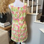 Lilly Pulitzer Green & Pink Jungle Road Elephant Floral Shift Dress Size 8 Photo 4