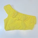 ZARA Yellow Eyelet Ruffle One Shoulder Crop Top Size L NWT Photo 4