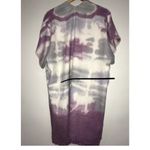 Free People Tie Dye Kimono Wrap sweater Purple Grey One size Boho shawl poncho Photo 2