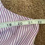 J.Crew Tiered Ruffle Dress in Stripe (Sz XL) Lilac Purple Cotton Sleeveless Bib Photo 13