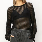 HYFVE Openwork Ribbed Long Sleeve Knit Top Photo 0