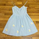 Lilly Pulitzer  Womens 6 Cotton Blue White Striped Flower Bow Backless Mini Dress Photo 0