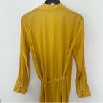 Lattelier Yellow Wrap Dress Tie Waist Maxi Length Unlined Long sleeves Small Photo 5