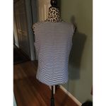  Zenergy knit Lined tank top Blue white stripes Chicos Sz 1 = M (8) Cotton Photo 6
