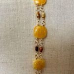 Yellow calcite tigers eye crazy lace agate Y necklace Photo 2