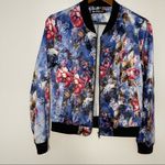 Allegra K  Women Stand Collar Zip Up Floral Print Bomber Jacket size M Photo 8