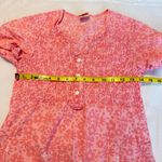 Elan  Scrub Medical Nurse Vet Top Pink Floral Smocked Women’s Size XS Cotton Photo 7