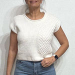 Rachel Zoe  White Knit Sleeveless Sweater Sz L Photo 0