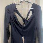 Navy Satin Mini Dress Small Blue Photo 4