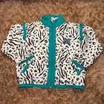Casual Isle Vtg   Animal Print Jacket with Green Accents size M Photo 15