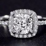 Zales White Gold Plated Silver Pave Princess Cubic Zirconia Engagement Photo 2