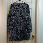 Islander Black White Floral Print Kimono Casual Beach Cover Up Size 1X EUC #4662 Photo 3