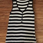 Striped Knit Sweater Tank Top Women’s Size Medium black white stripes V Photo 6