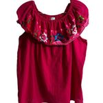 Campesina Embroider Top Mexican Blouse Fiesta Top Embroidered Top Pink Size 1X Photo 0