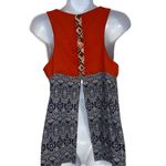 THML ANTHROPOLOGIE ‎ Mixed Print Embroidered Split Back Sleeveless Top EUC Small Photo 5