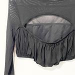 I am gia I.AM.GIA Size Large Black Anya Cutout Long Sleeved Mesh Arm Crop Top Photo 2