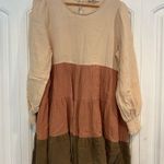 Peach Love California Peach Love Color‎ Block Dress Size Medium Photo 0
