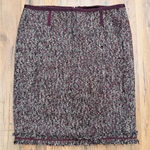 Talbots Petites 10P Tweed Wool Blend Pencil Skirt Burgundy Bouclé Lined Photo 0