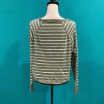 Aerie ⭐️  green and white striped long sleeve in size small Photo 2
