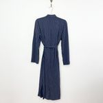 Eileen Fisher Double Stripe Tencel Viscose Long Kimono Jacket Navy Blue Photo 7