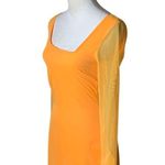 Oh Polly Asymmetrical Long Sleeve Cutout Mesh Bodycon Orange Mini Dress Neon Y2K Photo 5