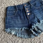 Bullhead Denim Co. Dark Wash Button Fly High Rise Jean Shorts Size 25 Blue Photo 6