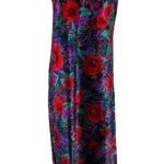 Vintage Delicates Nightgown Long Sleep Dress Medium Rich Floral Red Photo 0