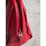 Coach  Red Pebbled Leather Remi Satchel Structured Zip Double Handles Photo 2