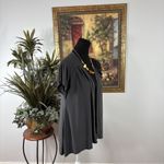 Kupcake Women’s Gray Open Front Blouse Small Floral Applique Drape Cardigan Photo 5