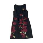 Karl Lagerfeld  Black Dress Cardigan Floral Embroidery 2 Piece Sleeveless Size 6 Photo 5