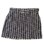 Ramy Brook  Belted Tweed Mini Skirt Black Combo NWT 10 Photo 1
