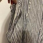 Aerie kimono shaw blue & white striped linen like material Photo 4