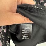 ROW A Black Pink Floral Ruffle Tiered Mini Dress Short Sleeve Square Neck M Size M Photo 4