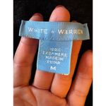 White + Warren Sweater Women Medium Black Cashmere Knit Beaded Neck Quiet Luxury Photo 6