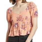Abound  Floral Print Puff Sleeve Babydoll Top​​​​​​​​​​ Photo 0
