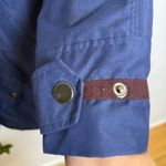 Giacca Navy Blue Hooded Anorak Jacket Quilted Lining Women's Size Small Photo 2