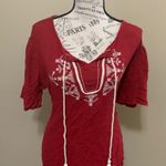 Boohoo Sara Studio Red 3/4 Sleeve Top Photo 0