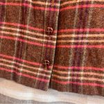Talbots Pink And Brown Plaid Button Front Wool Blend Skirt Size 6P Photo 3