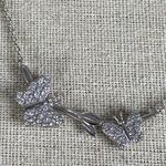 925 Sterling Silver Pavé CZ 2 Mom+ Baby Butterflies Pendant 16" + 2" Necklace Photo 5