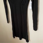 BP Dress Long Sleeve V-Neck Mini Black Solid Casual Neutral Photo 3