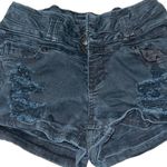 Blue Spice  Black Distressed Button Fly Jeans - 0 Photo 0