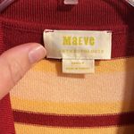 Anthropologie Maeve by Sweater Midi Shirt Dress in Yellow and Red Stripe Size S Photo 6
