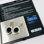 Sterling Silver TAXCO , Onyx post earrings, 19.7g Photo 6