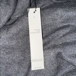 T Tahari  Womens Mock Neck Sweater Top Size L Dark Grey Soft Knit Metallic Logo Photo 3