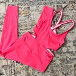 Free People  MOVEMENT‎ Back It Up Onesie Hot Pink NWOT Size S Open Back Athletic Photo 2